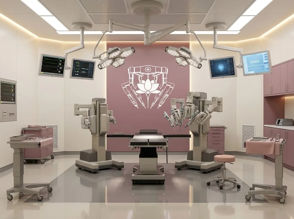 Quirófano de cirugía robótica en las instalaciones de ENDOROBOTICS